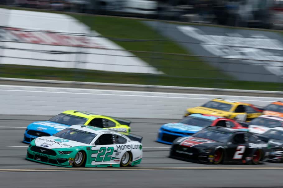 Logano (22) was battling for the win late before settling for fourth. Logano (22) was battling for the win late before settling for fourth.